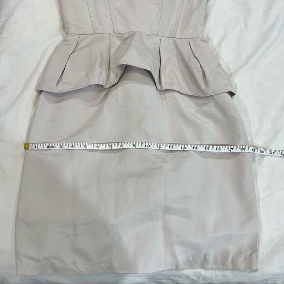 BCBG MaxAzria Avanti Strapless Corset Peplum Ruffle Mini Dress sz 4 - Picture 8 of 13